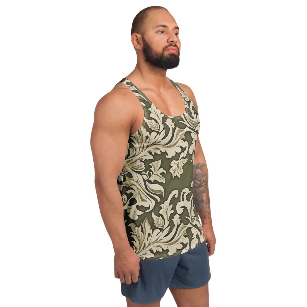 Olive Acanthus on Men's Tank Top — Right Front