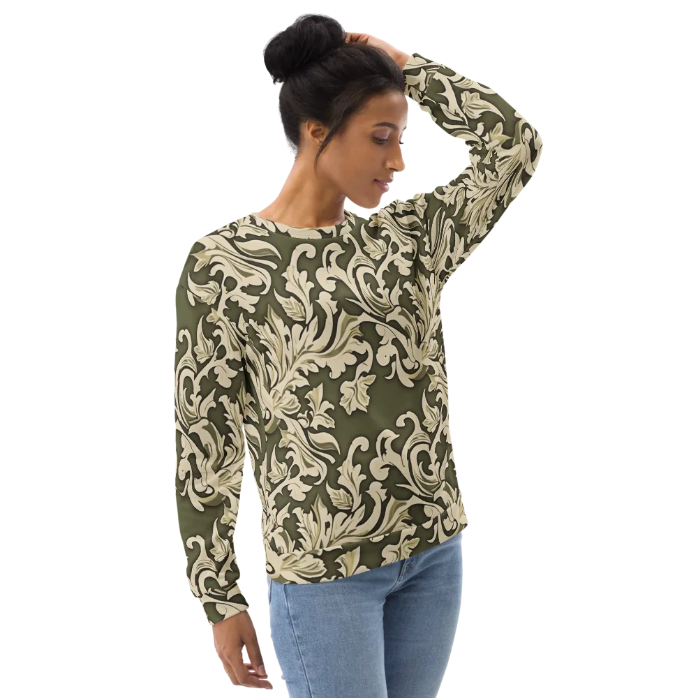 Olive Acanthus on Sweatshirt — Right Front