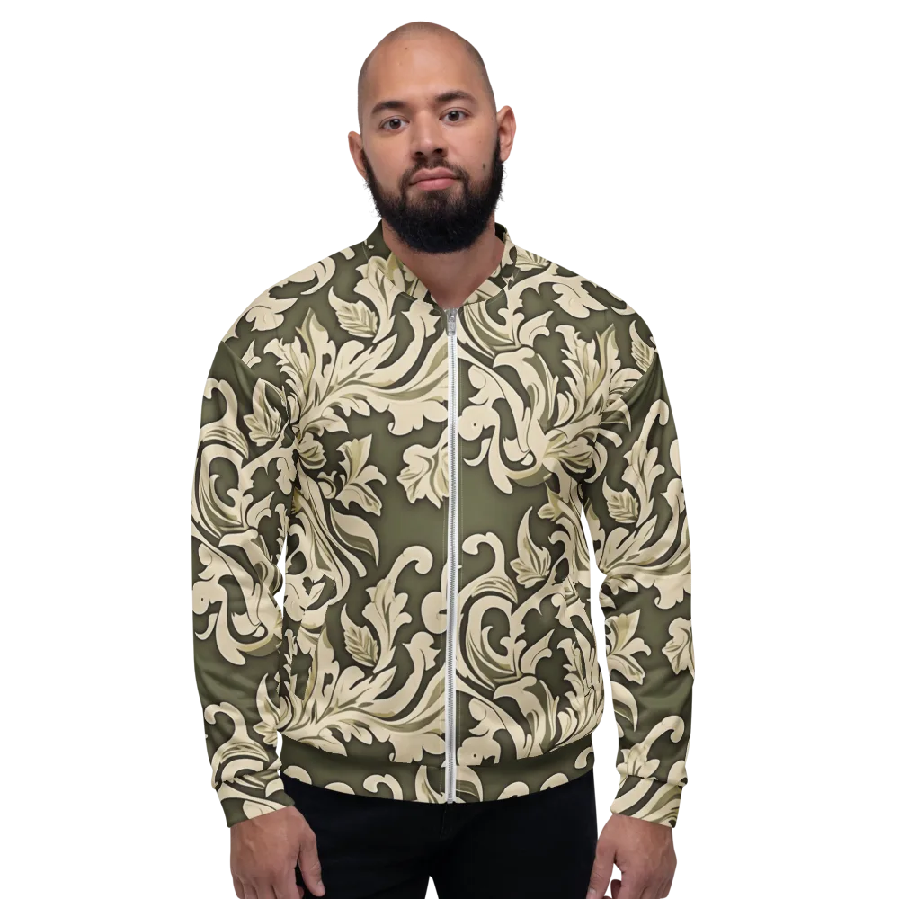 Olive Acanthus on Bomber Jacket — Front