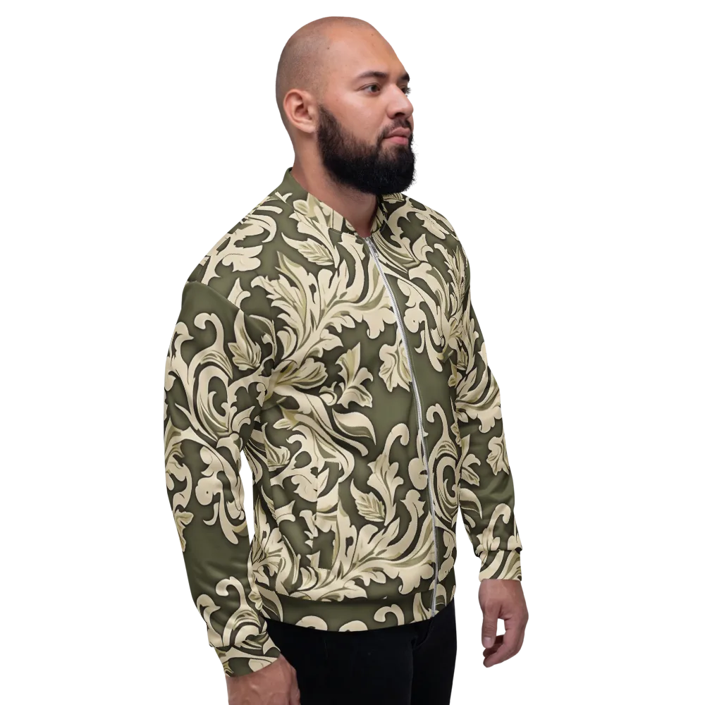 Olive Acanthus on Bomber Jacket — Right