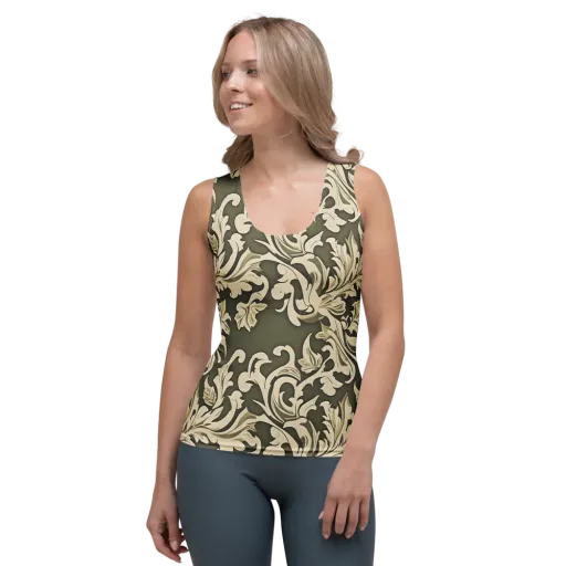 Olive Acanthus on a Women's Tank Top