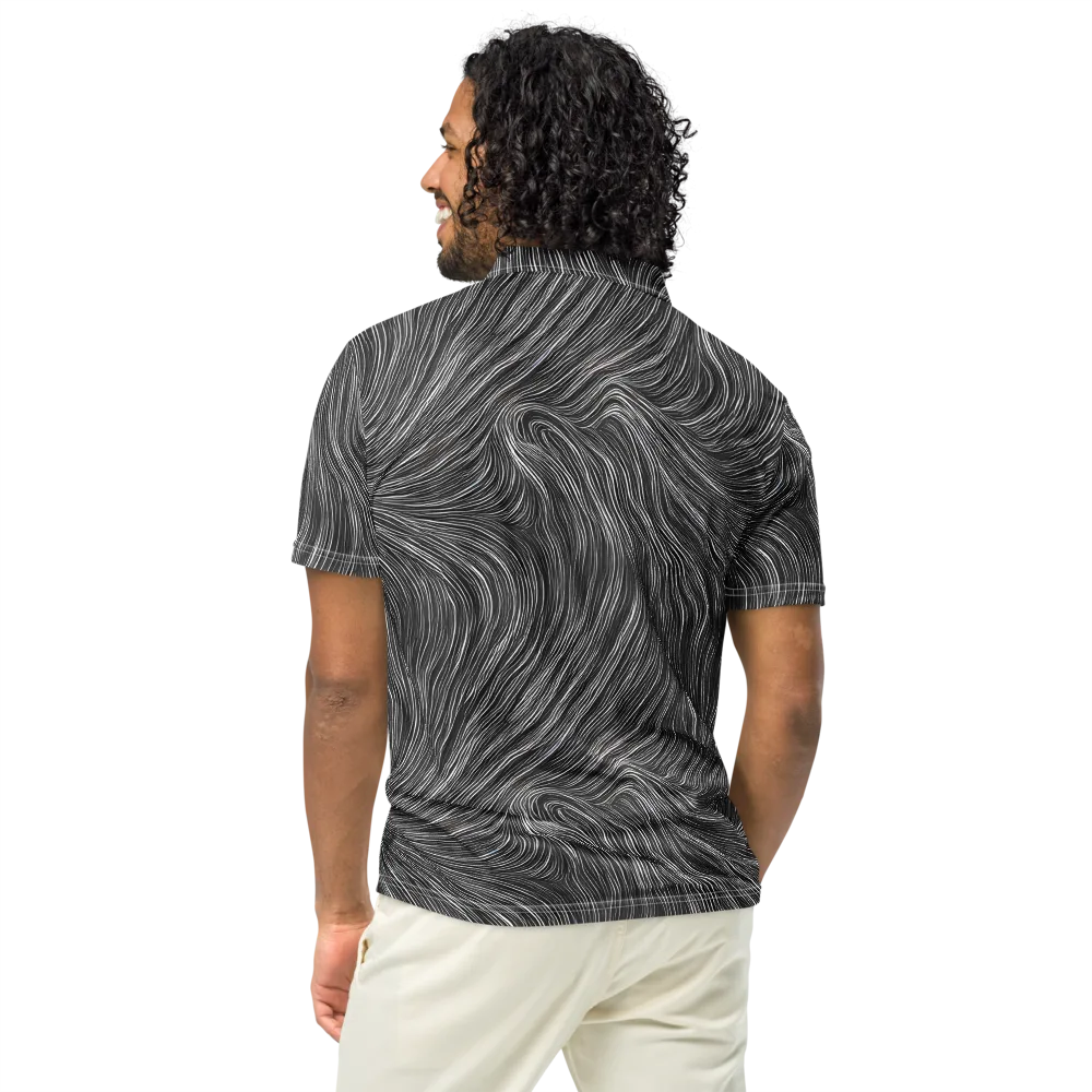 Wirth Waves on Men's Slim Fit Polo Shirt — Back