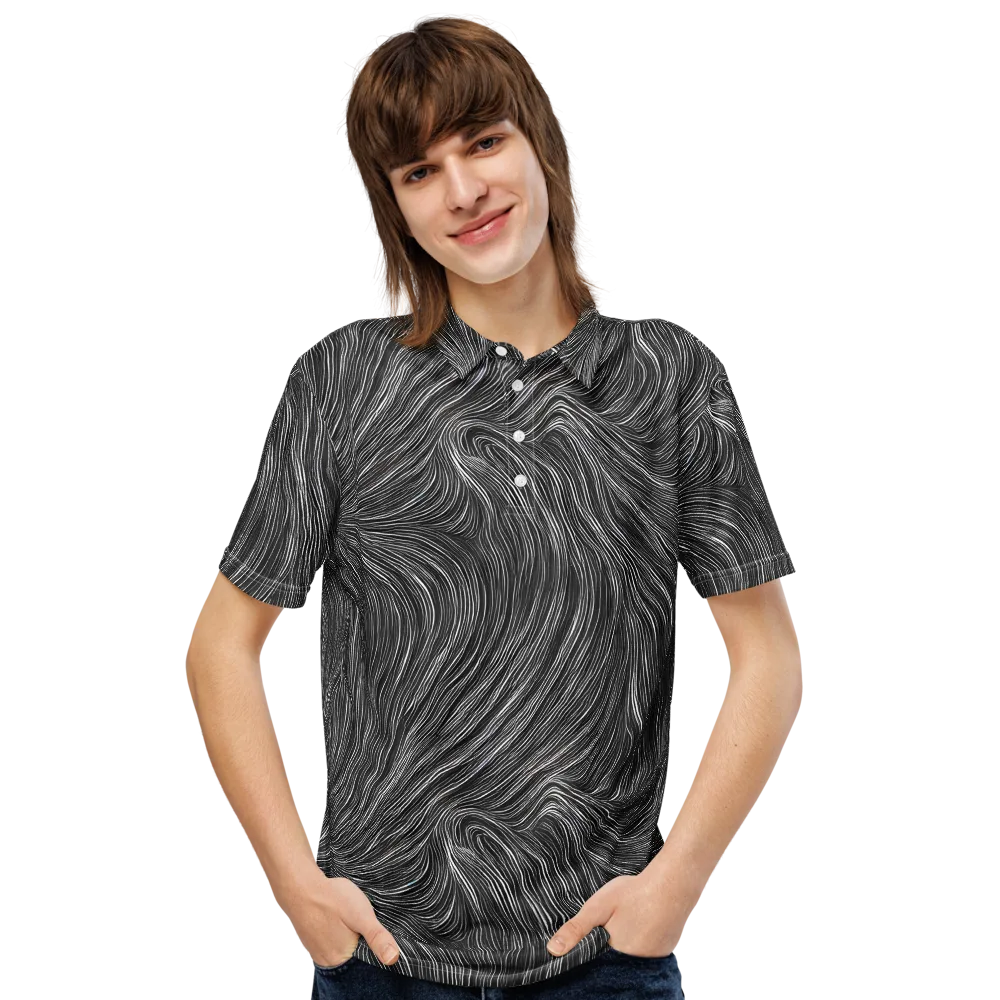 Wirth Waves on Men's Slim Fit Polo Shirt — Front