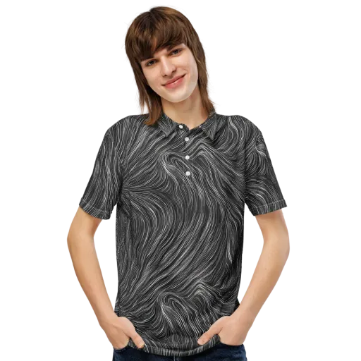 Wirth Waves on a Men's Slim Fit Polo Shirt