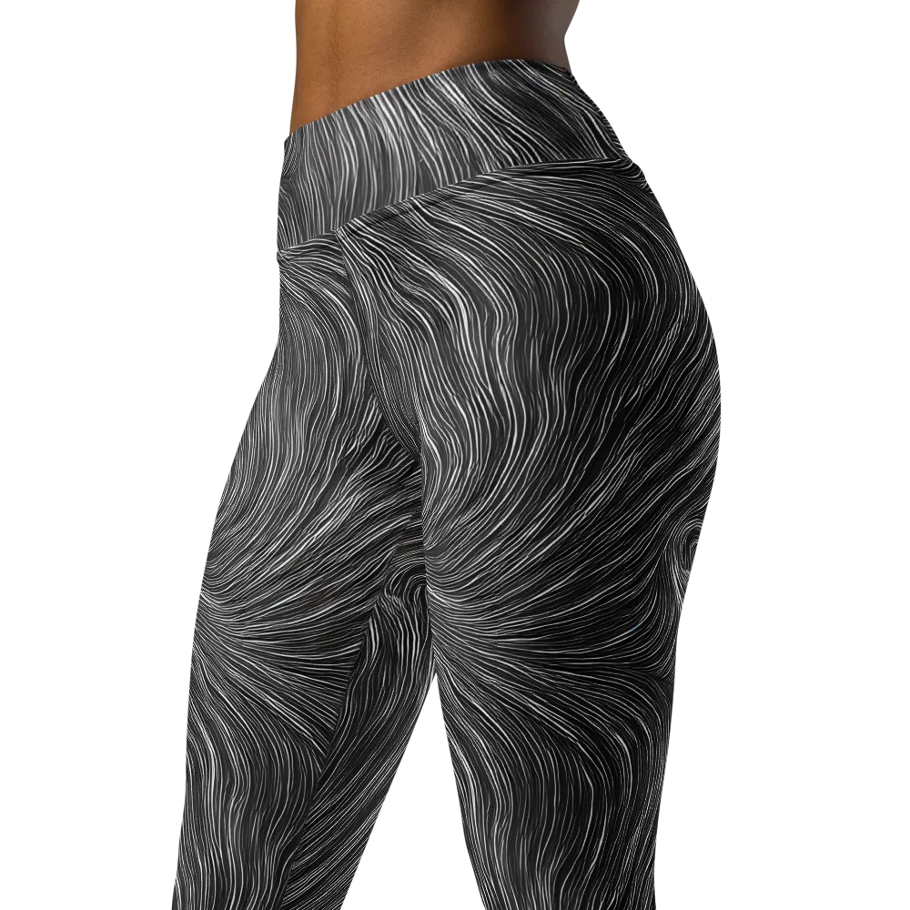 Wirth Waves on Yoga Leggings — Left Front