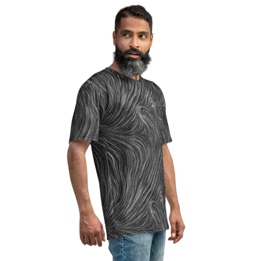 Wirth Waves on a Men's Crew Neck T-Shirt