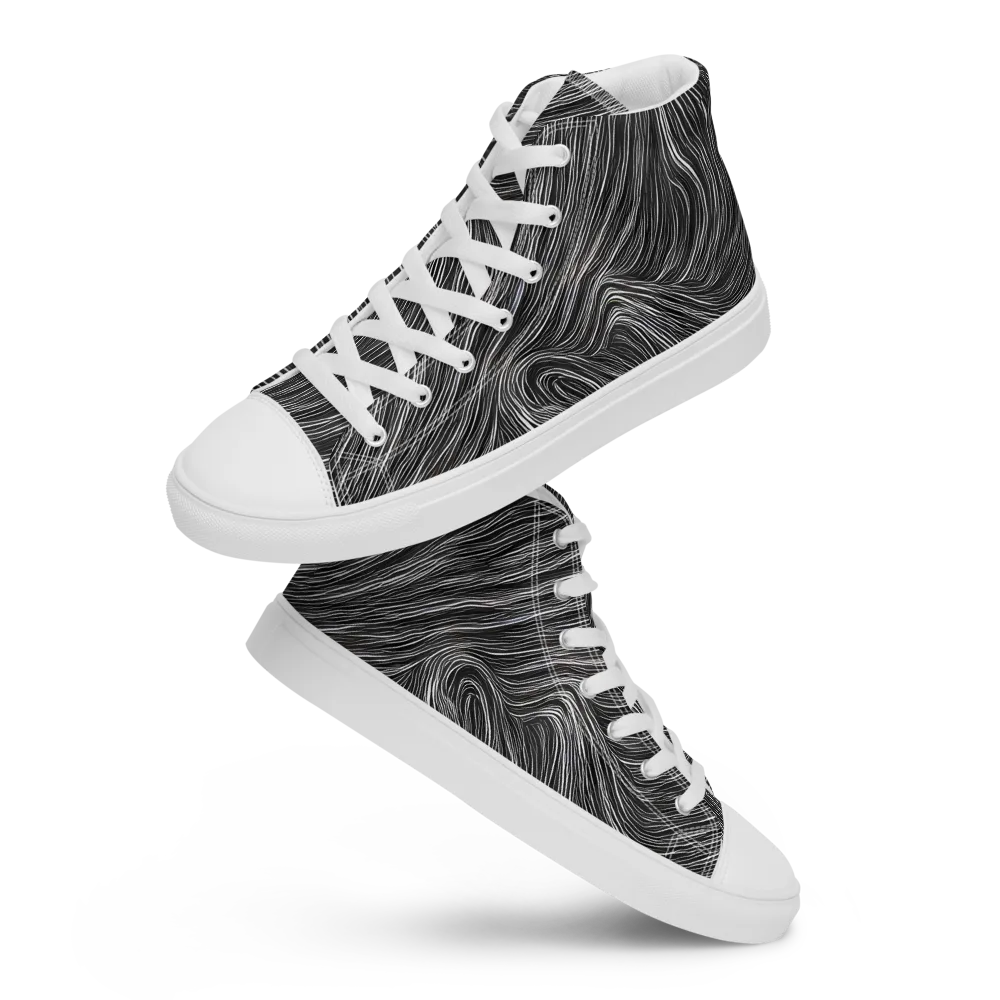 Wirth Waves on Men's High Top Canvas Shoes — Front