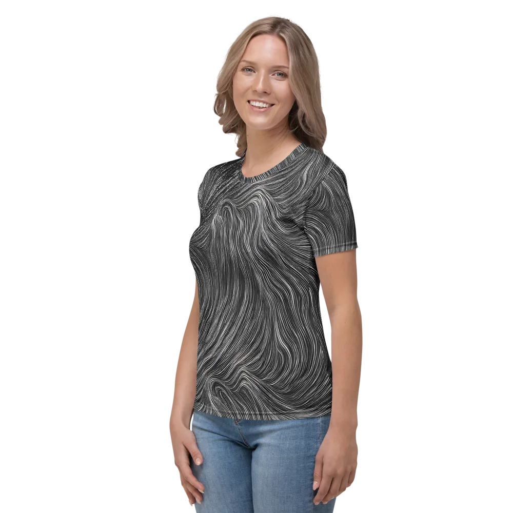 Wirth Waves on Women's Crew Neck T-Shirt — Left