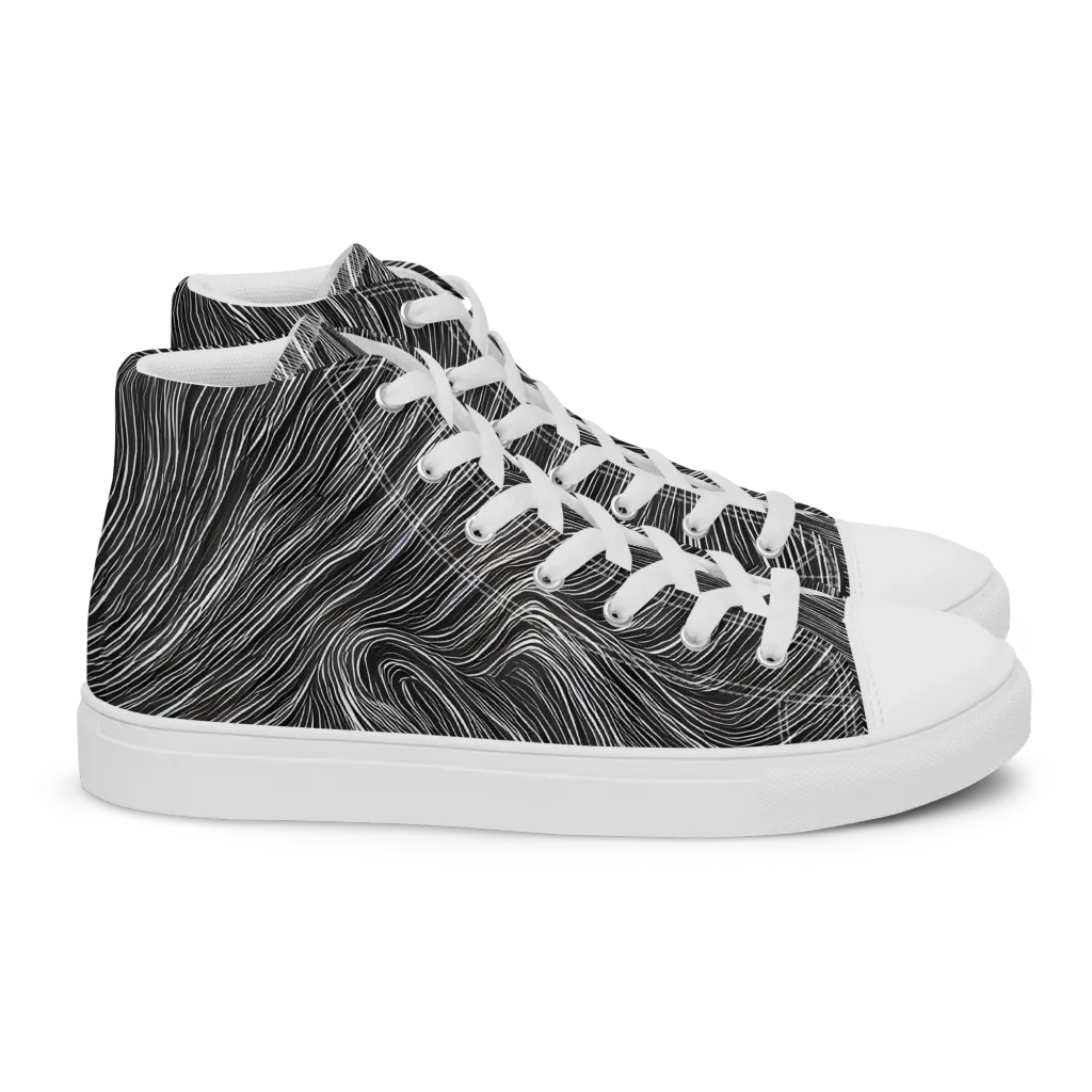 Wirth Waves on Women's High Top Canvas Shoes — Right