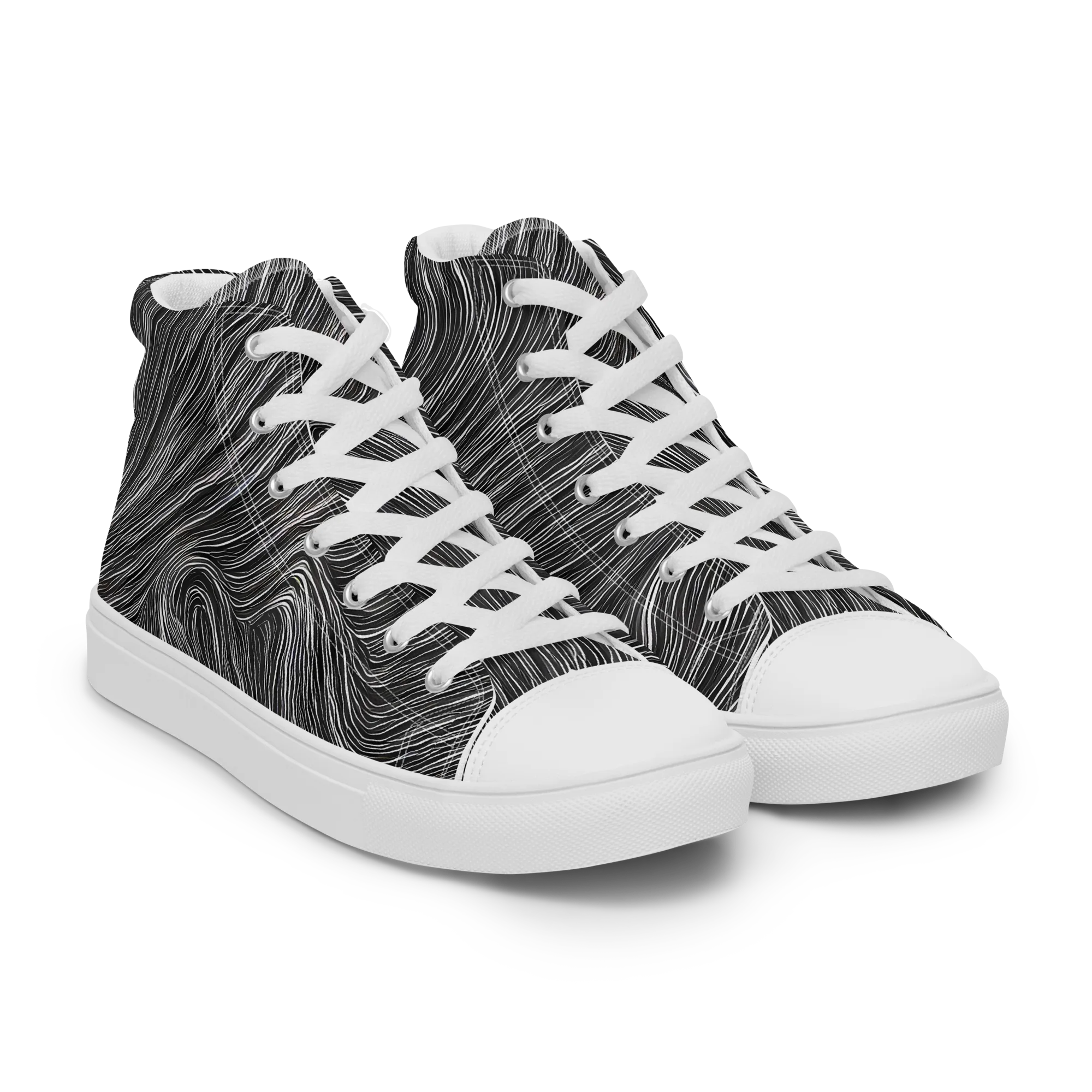 Wirth Waves on Women's High Top Canvas Shoes — Right Front