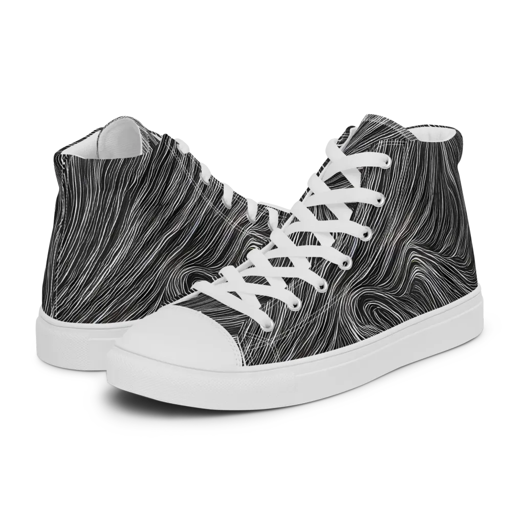 Wirth Waves on Women's High Top Canvas Shoes — Left