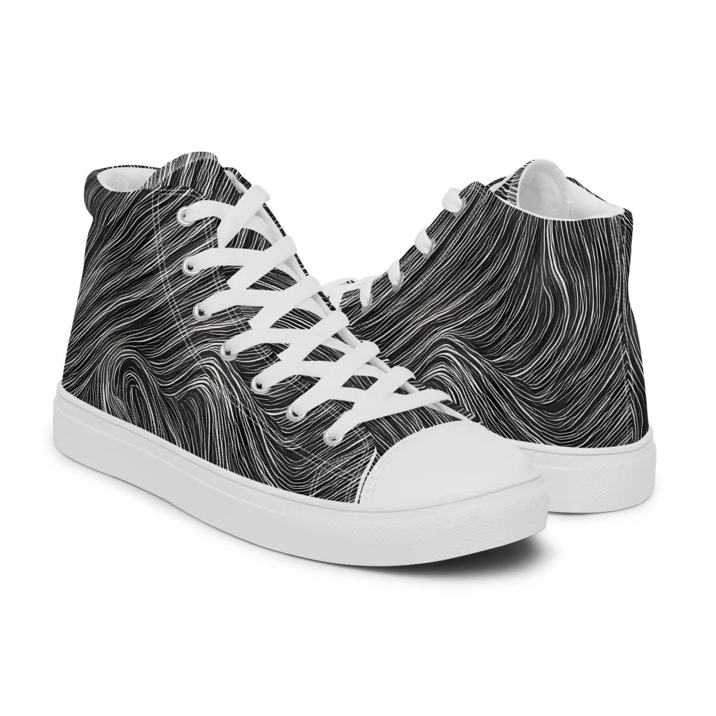 Wirth Waves on Women's High Top Canvas Shoes — Right