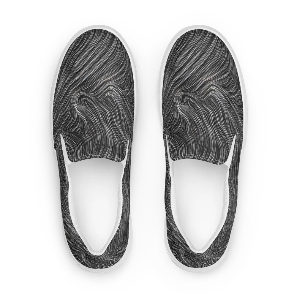 Wirth Waves on Men's Slip-On Canvas Shoes — Front