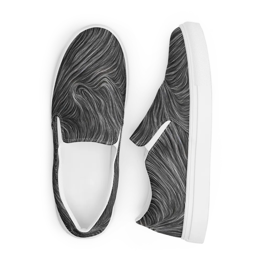 Wirth Waves on Men's Slip-On Canvas Shoes — Front
