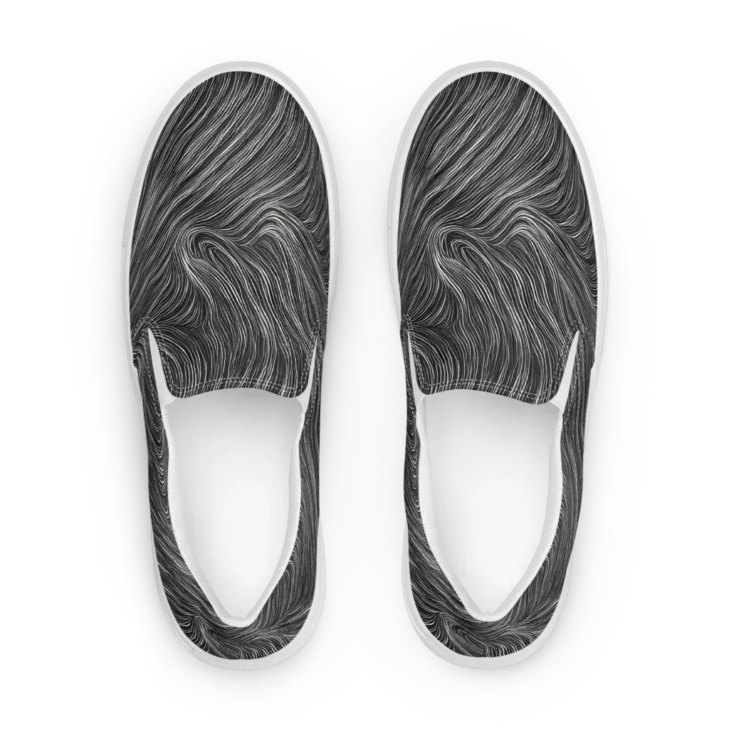 Wirth Waves on Women's Slip-On Canvas Shoes — Front