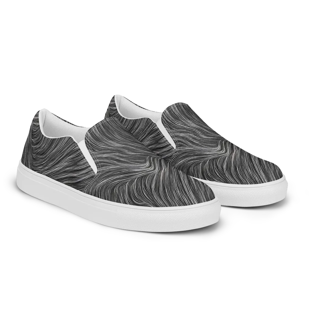 Wirth Waves on Women's Slip-On Canvas Shoes — Right Front