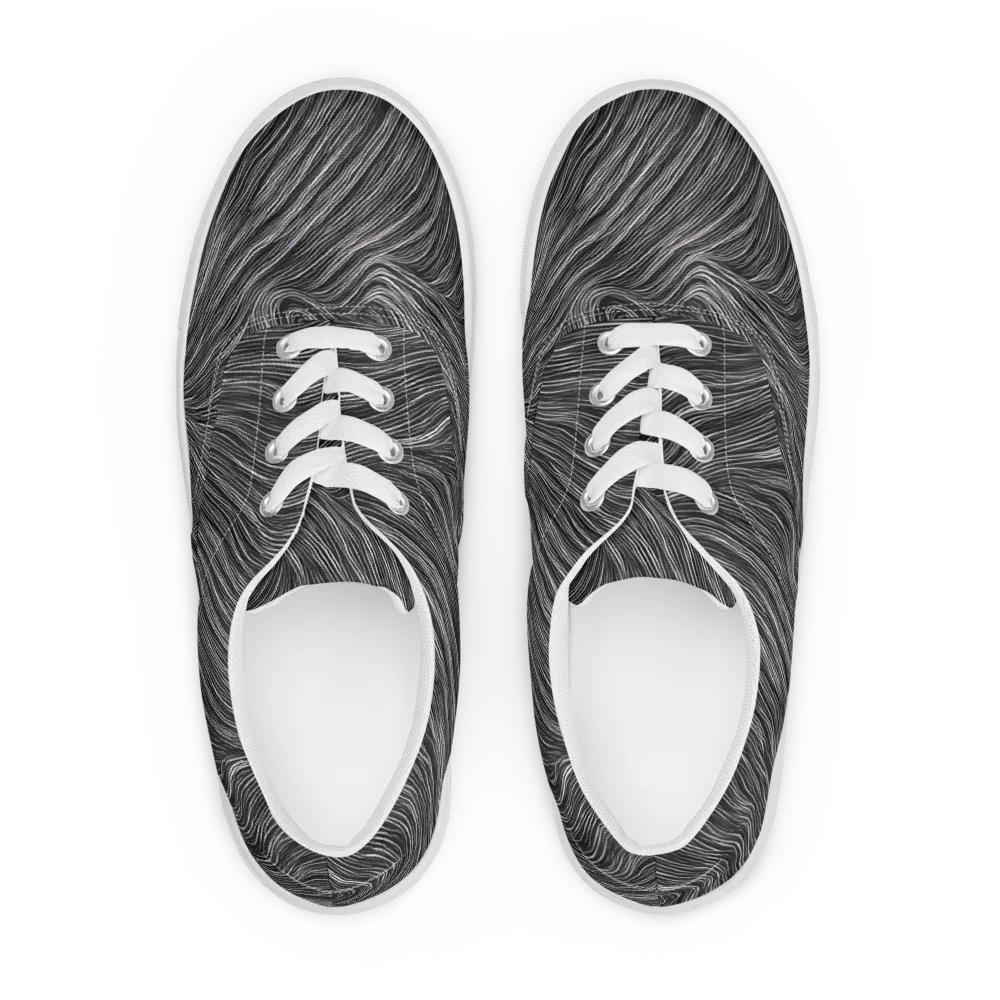 Wirth Waves on Men's Lace-Up Canvas Shoes — Front