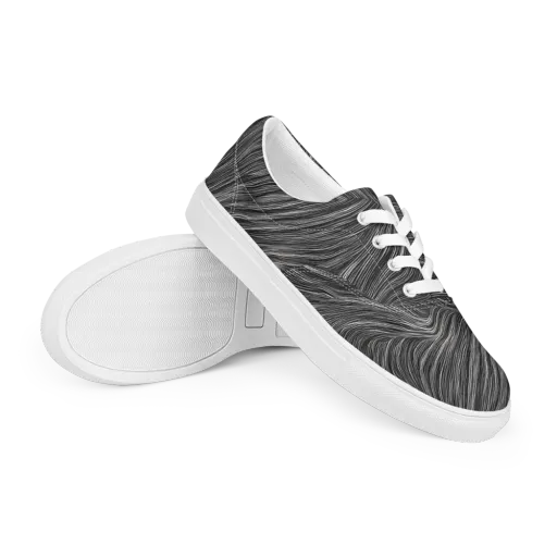 Wirth Waves on a Men's Lace-Up Canvas Shoes