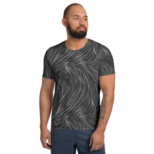 Wirth Waves on a Men's Athletic T-Shirt