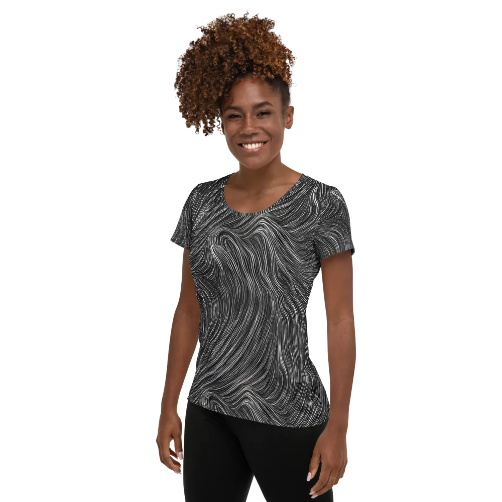 Wirth Waves on Women's Athletic T-Shirt — Left