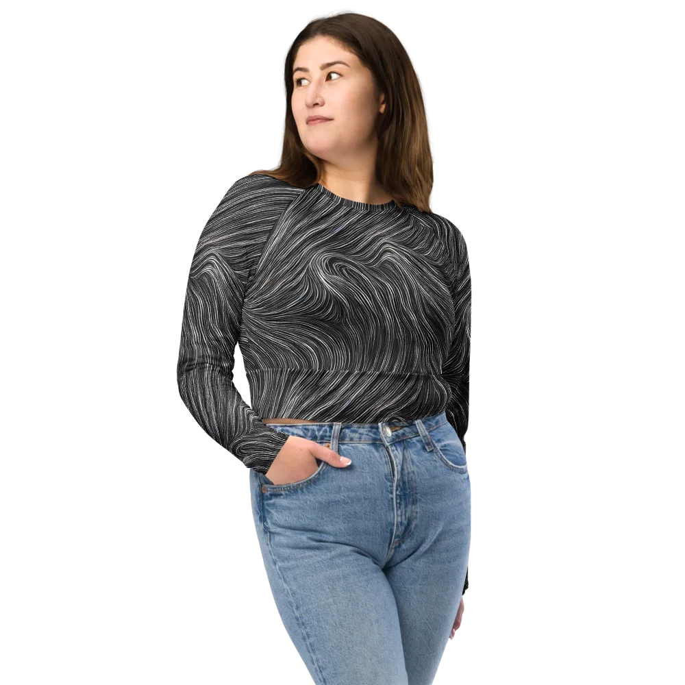 Wirth Waves on Long Sleeve Crop Top — Front