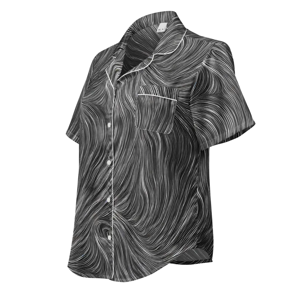 Wirth Waves on Women's Short Sleeve Pajama Top — Left Front