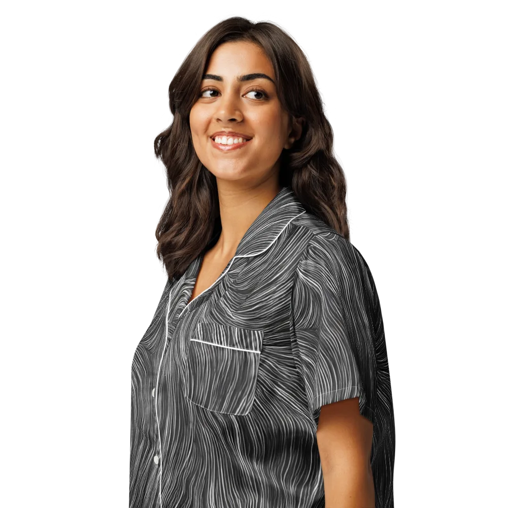 Wirth Waves on Women's Short Sleeve Pajama Top — Left Front