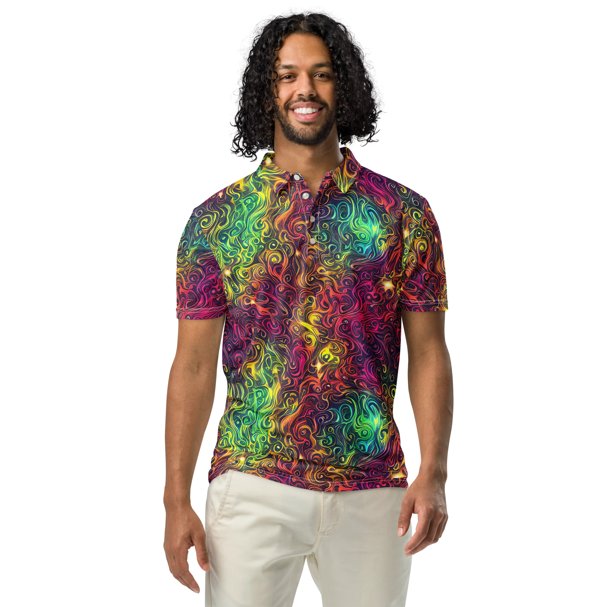 Ember And Tide on Men's Slim Fit Polo Shirt — Front