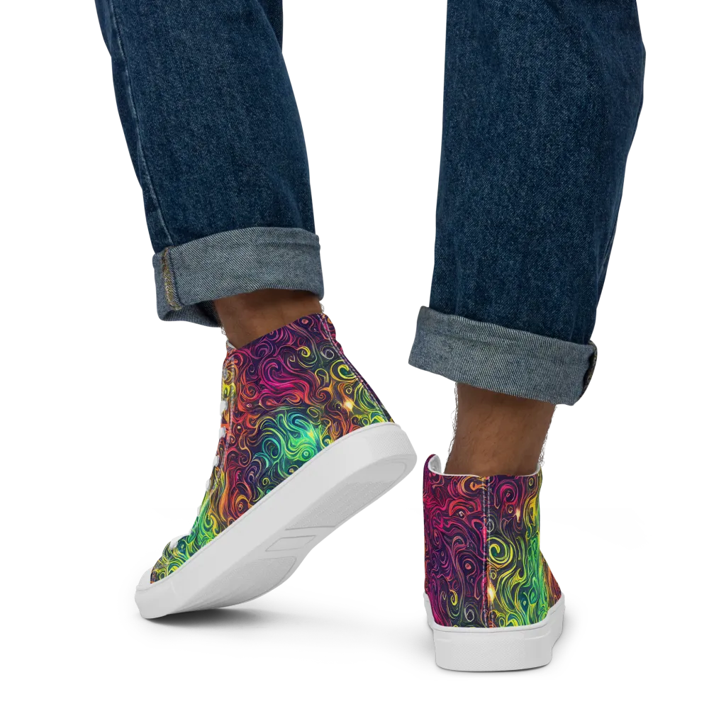 Ember And Tide on Men's High Top Canvas Shoes — Back