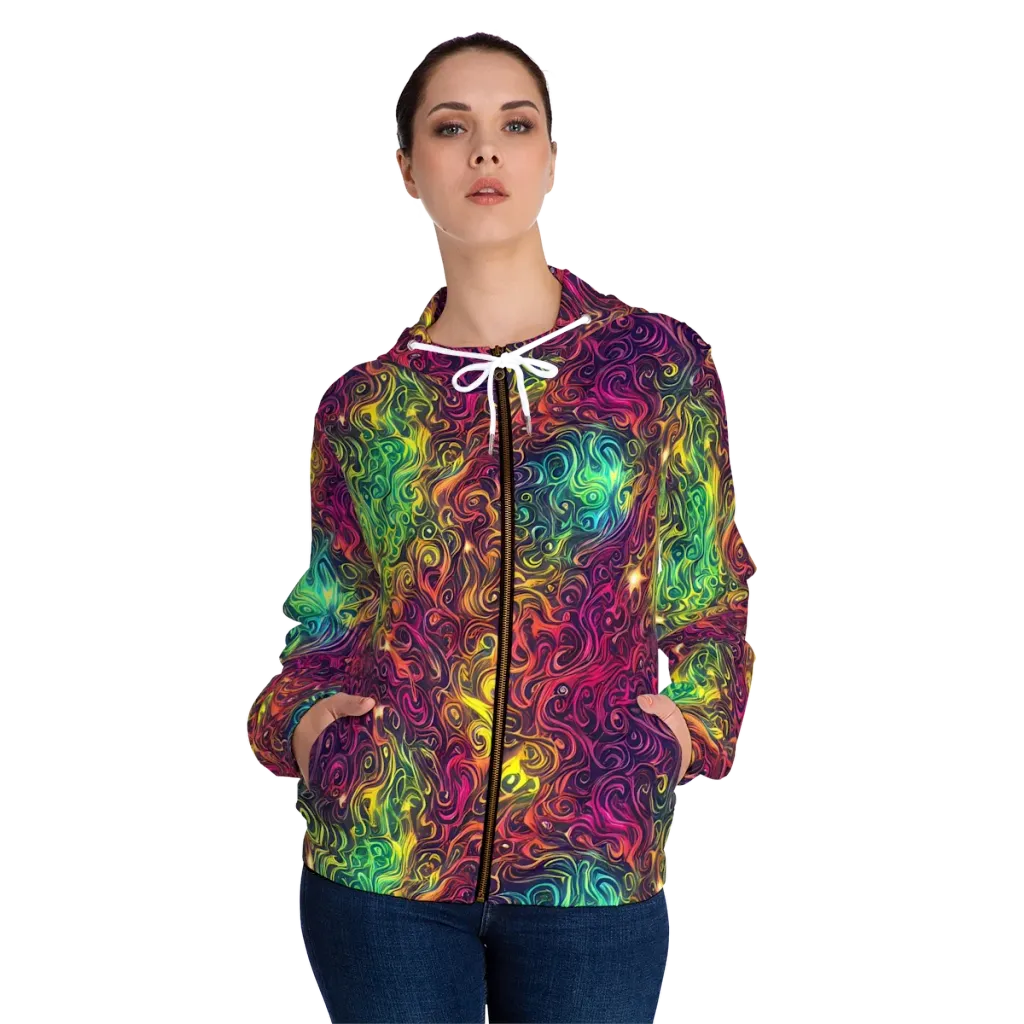 Ember And Tide on Women's Full-Zip Hoodie — Front On Person