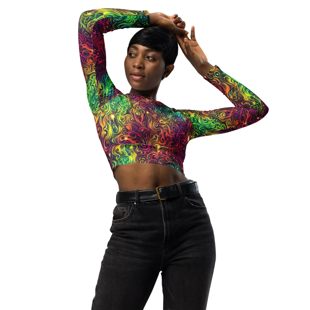 Ember And Tide on Long Sleeve Crop Top — Front