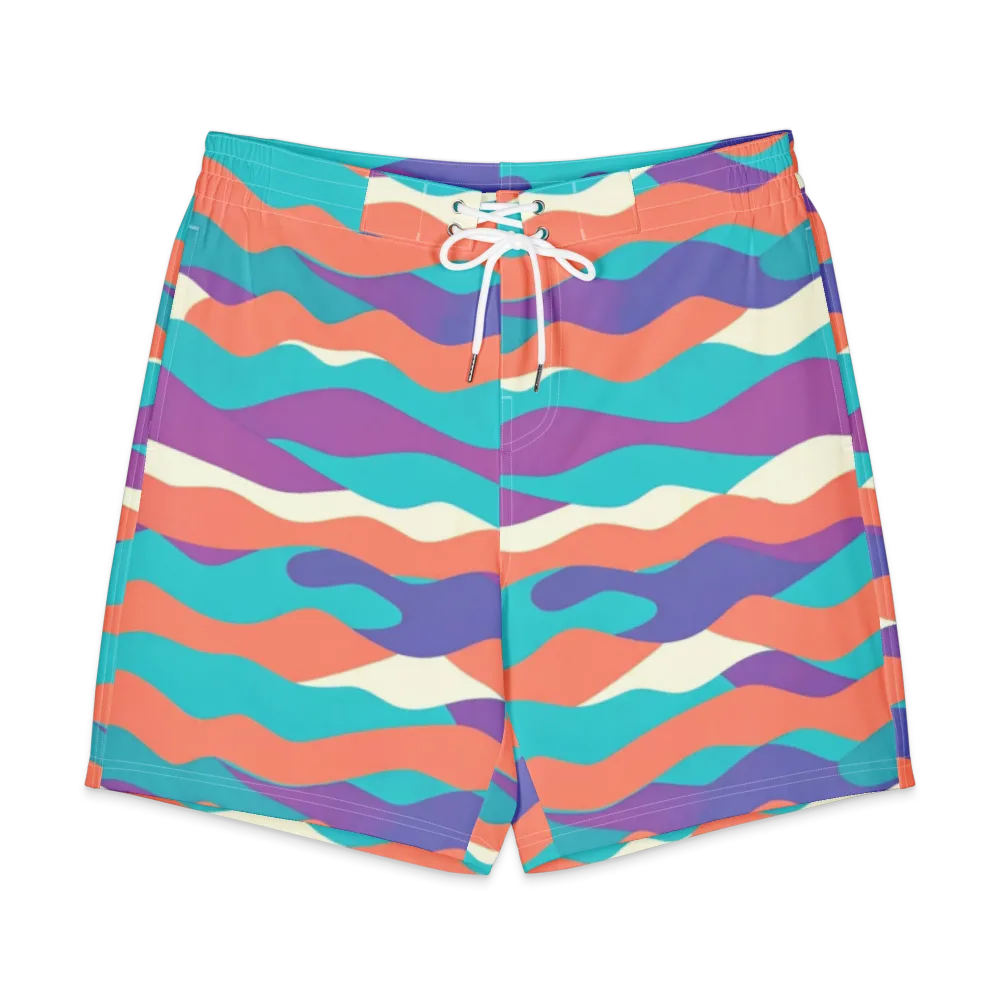 Waveform Sunset on Men's Board Shorts — Front