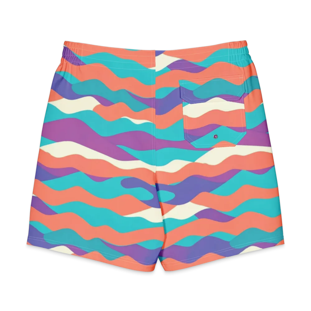 Waveform Sunset on Men's Board Shorts — Back