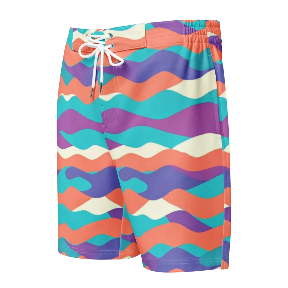 Waveform Sunset on Men's Board Shorts — Front