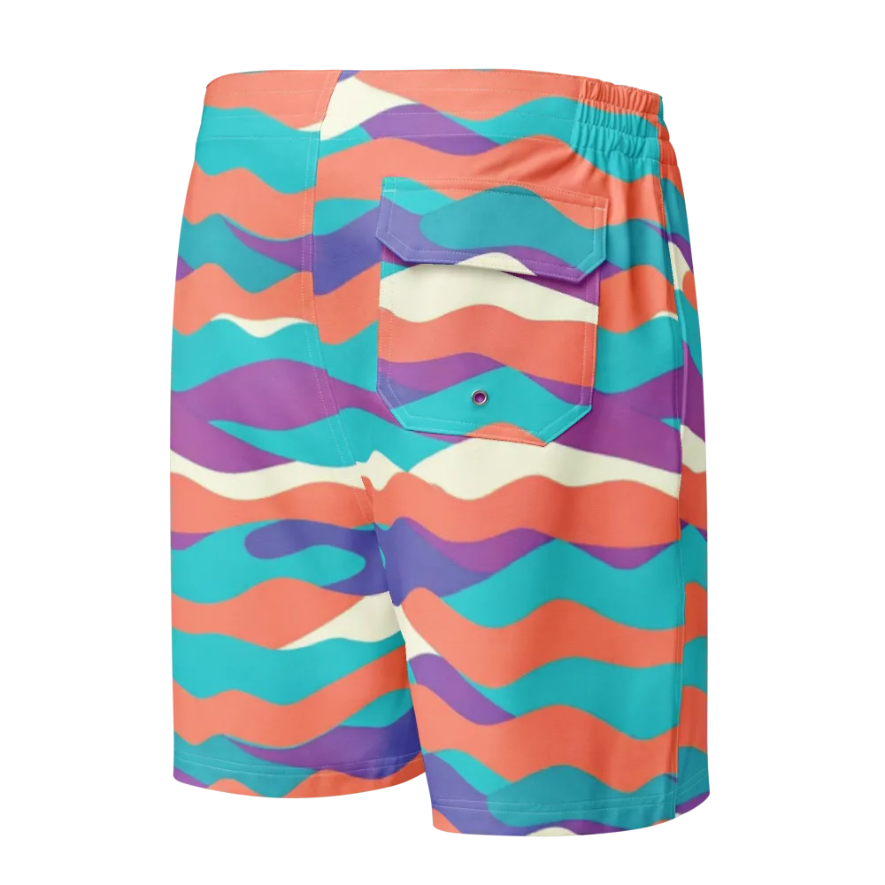 Waveform Sunset on Men's Board Shorts — Back