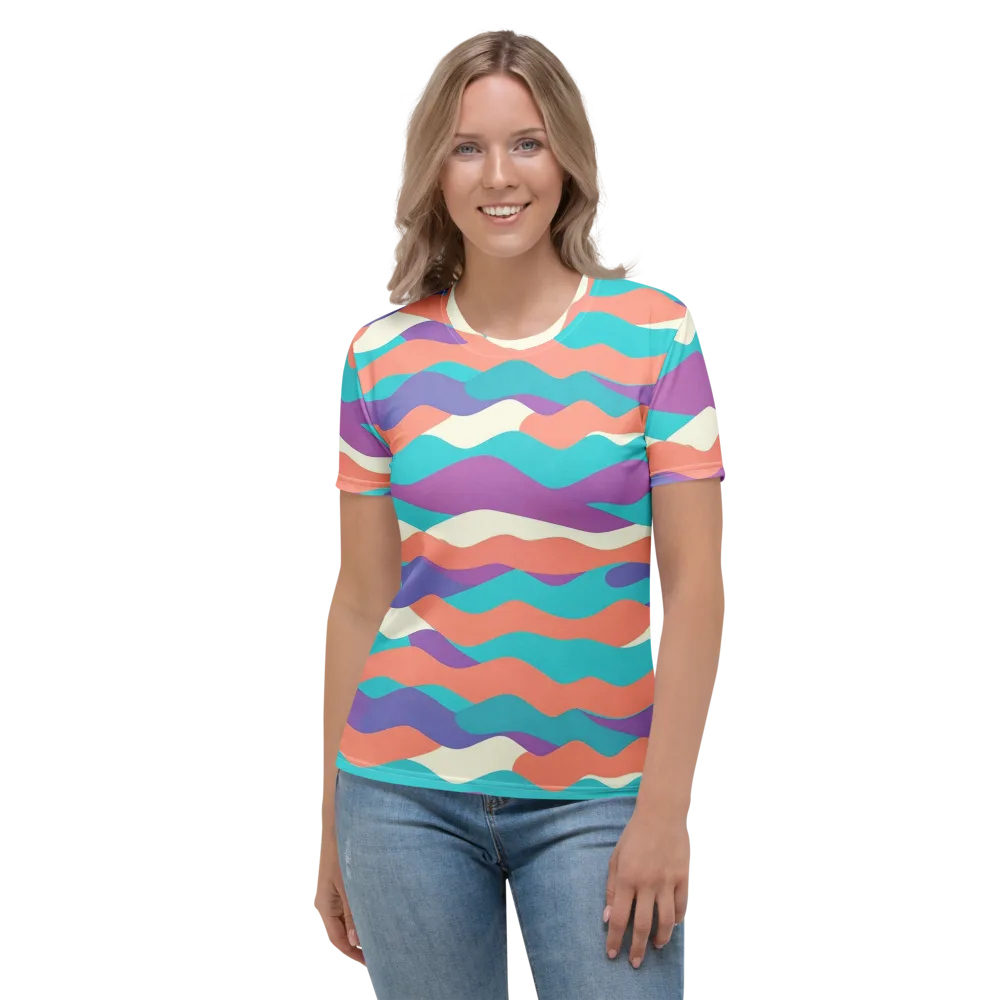 Waveform Sunset on Women's Crew Neck T-Shirt — Front
