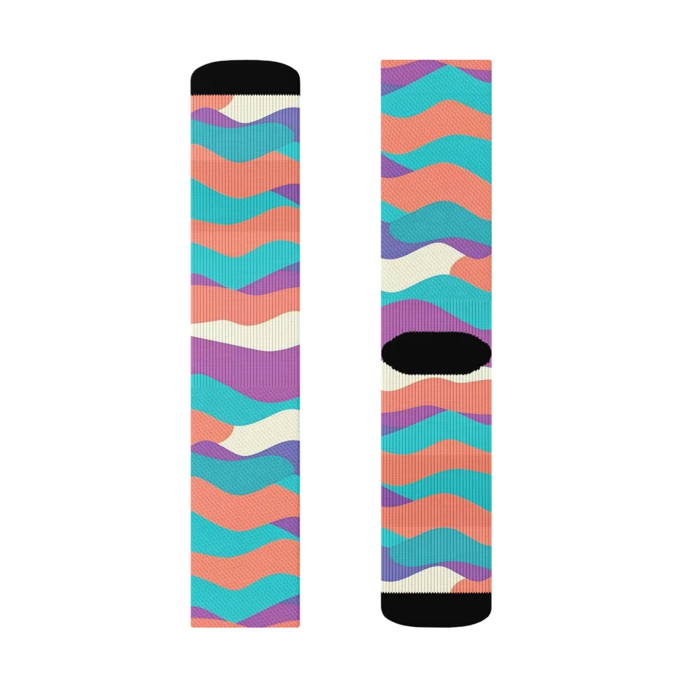 Waveform Sunset on Socks — Right Sock