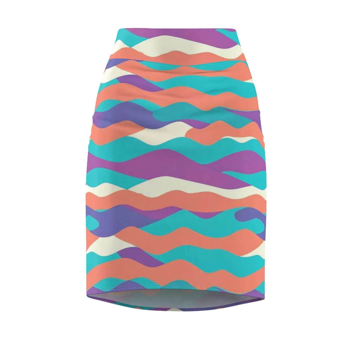 Waveform Sunset on Pencil Skirt — Front