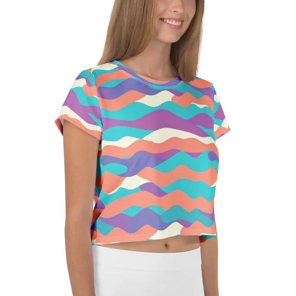 Waveform Sunset on Crop Tee — Right