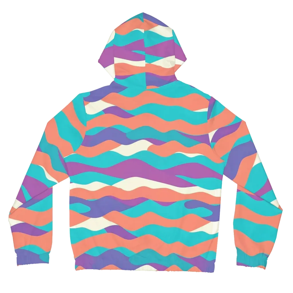 Waveform Sunset on Women's Full-Zip Hoodie — Back
