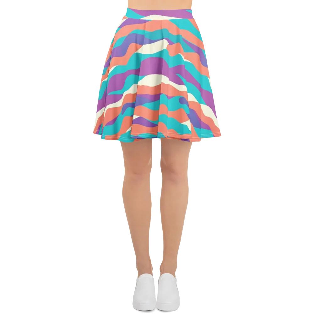 Waveform Sunset on Skater Skirt — Front