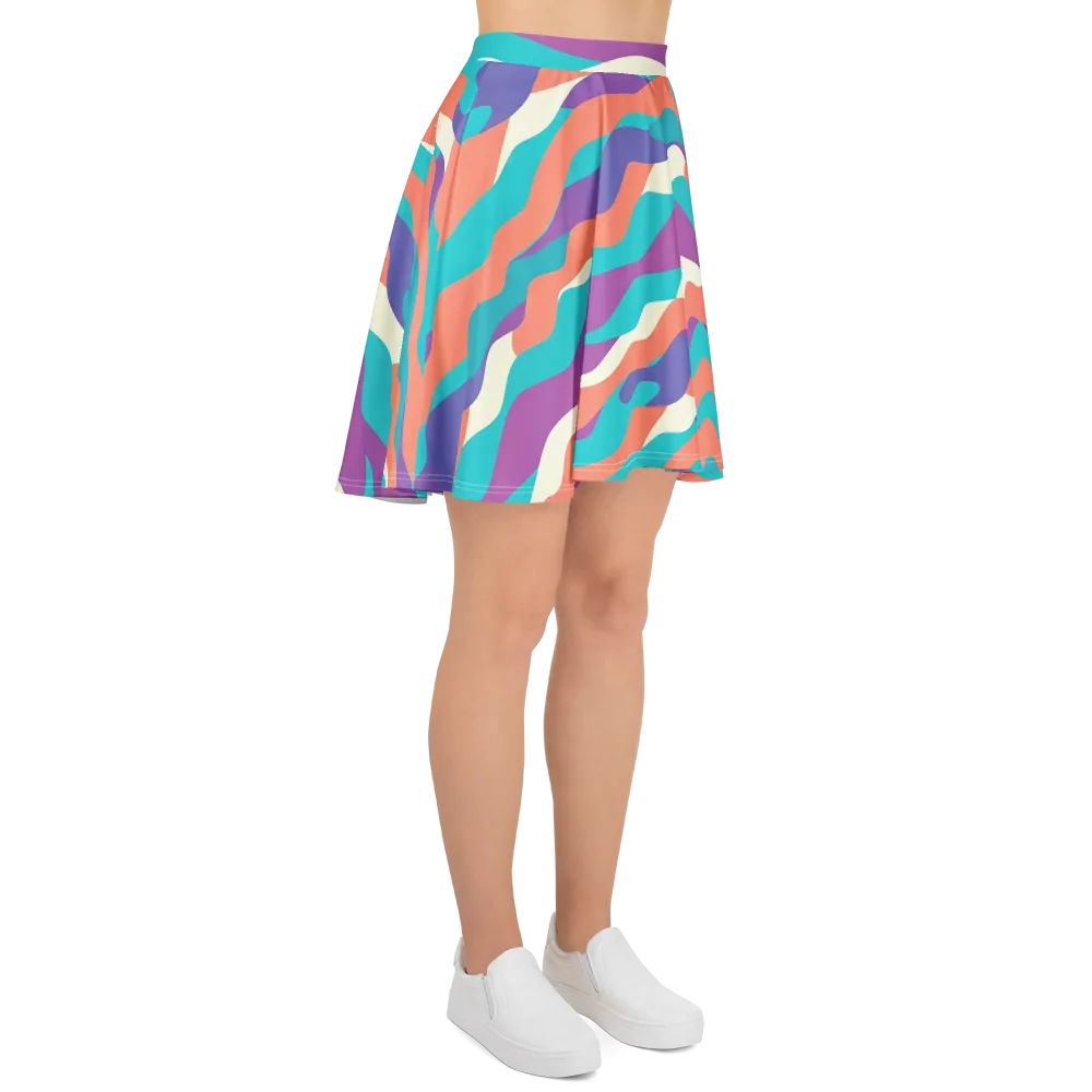 Waveform Sunset on Skater Skirt — Right