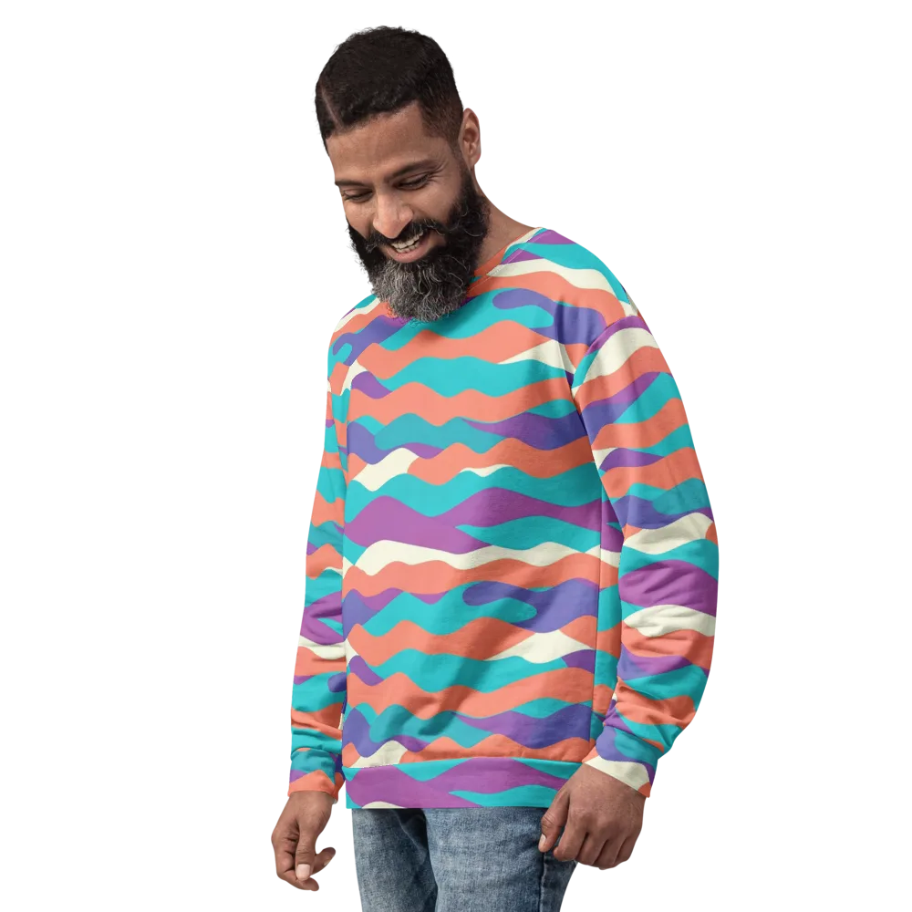Waveform Sunset on Sweatshirt — Left Front