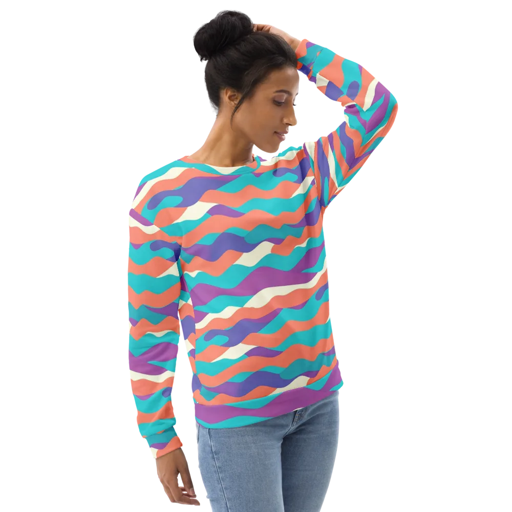 Waveform Sunset on Sweatshirt — Right Front