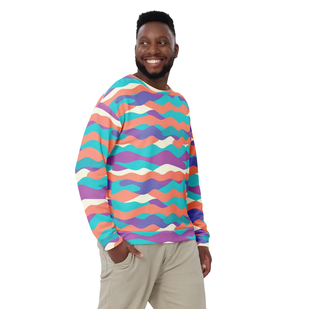 Waveform Sunset on Sweatshirt — Front
