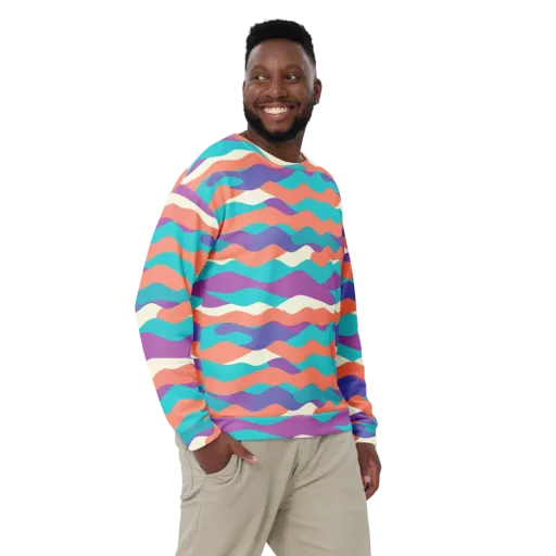 Waveform Sunset on a Sweatshirt