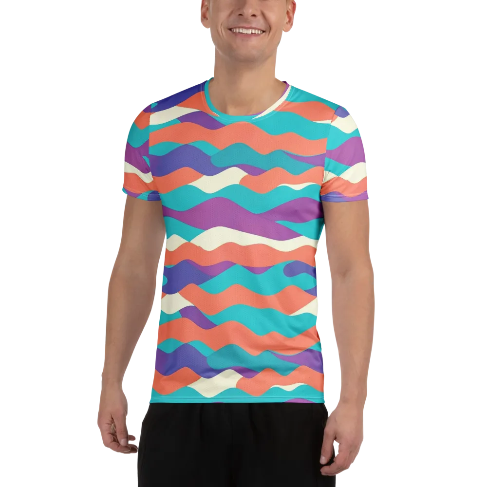 Waveform Sunset on Men's Athletic T-Shirt — Front