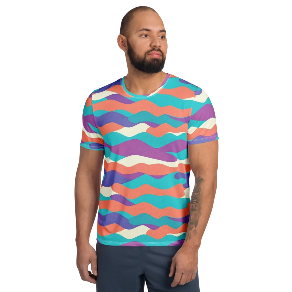 Waveform Sunset on Men's Athletic T-Shirt — Front