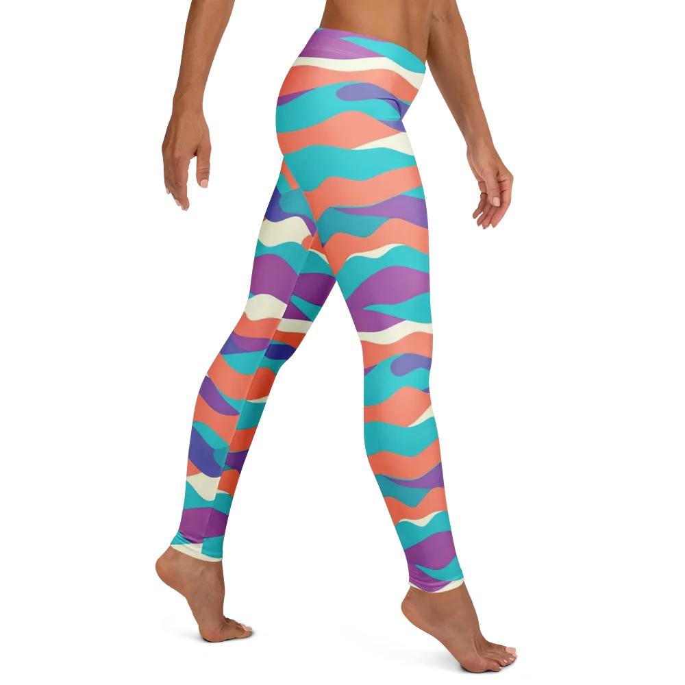 Waveform Sunset on Leggings — Right