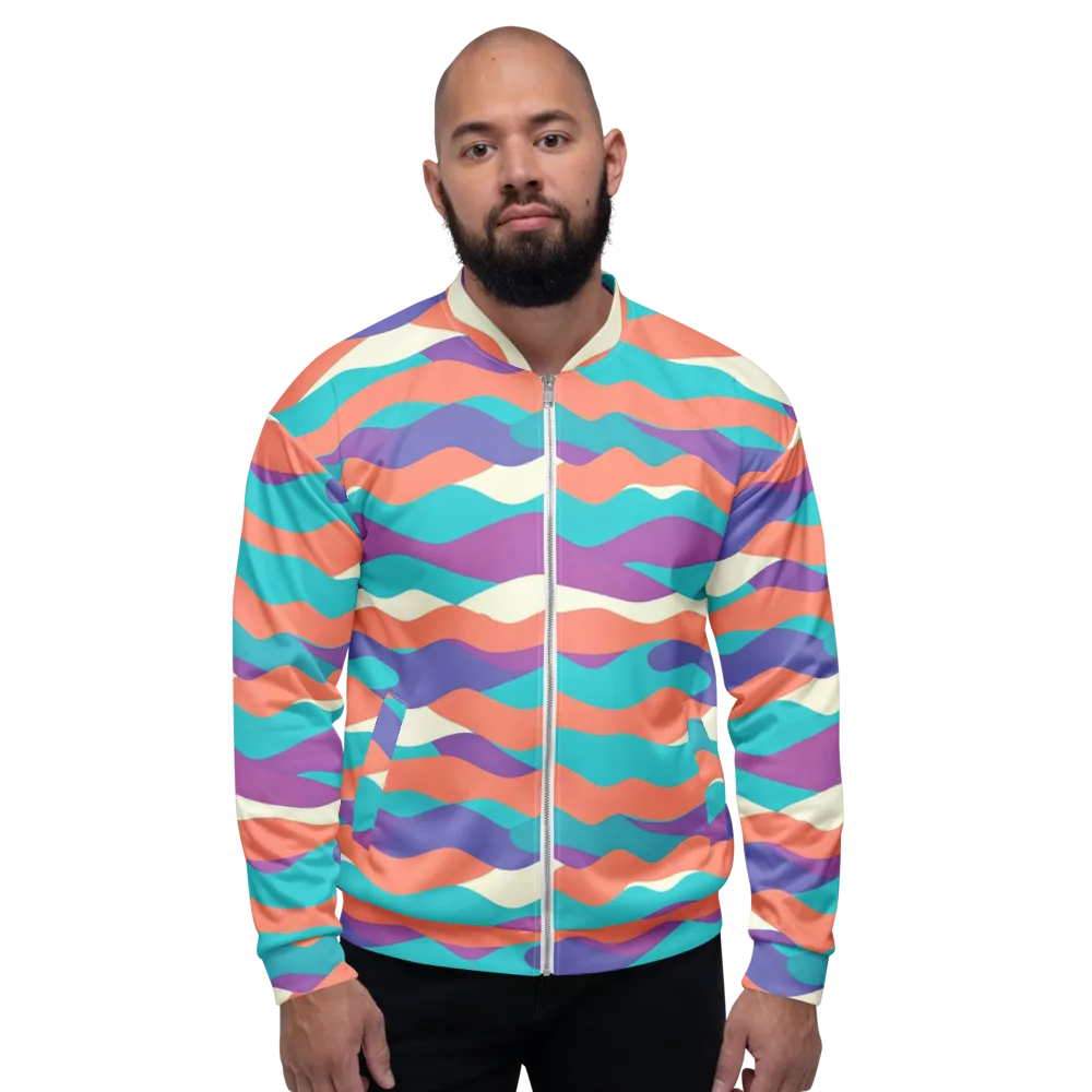 Waveform Sunset on Bomber Jacket — Front